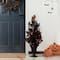 Glitzhome® 36"H Halloween Lighted Black Rose with Orange Glitter Urn Porch Tree with Timer